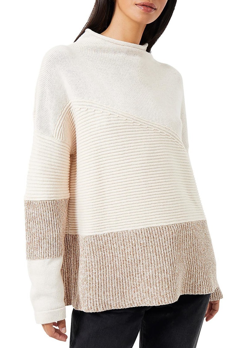 French Connection Lotty Womens Colorblock Knit Pullover Sweater