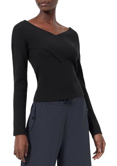 French Connection Lydia Womens Double V Fitted Pullover Sweater
