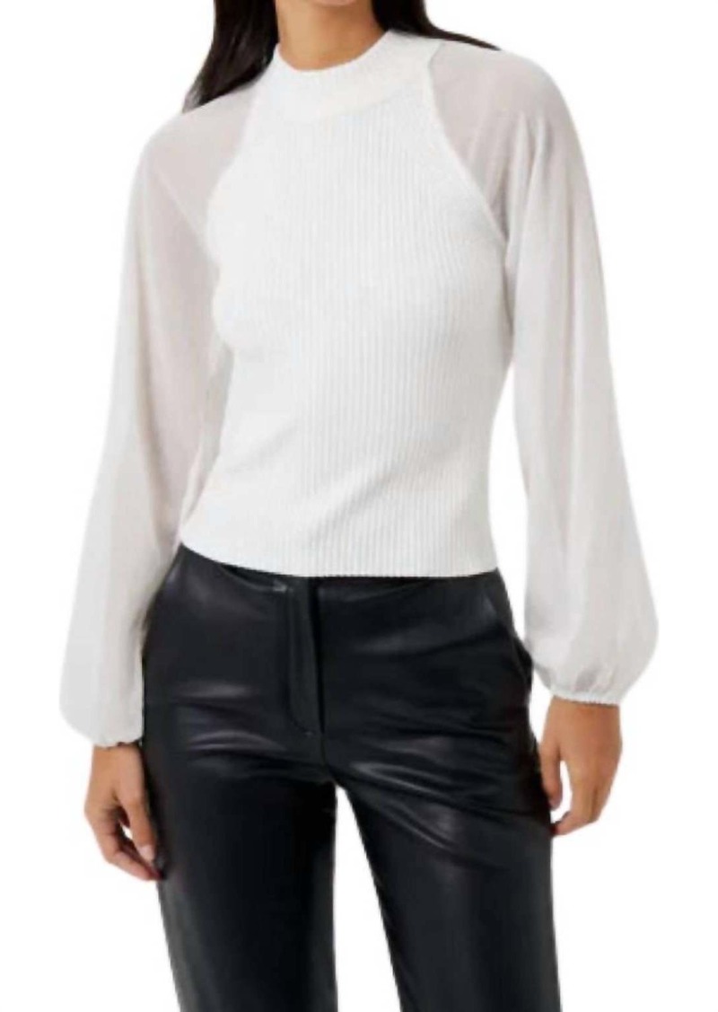 French Connection Melody High Neck Top In White