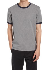 French Connection Men's Ampthill Tipped Crewneck T-Shirt in Grey/Marine Blue at Nordstrom