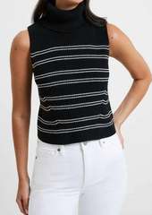 French Connection Mozart Stripe Sleeveless Jumper In Black/white