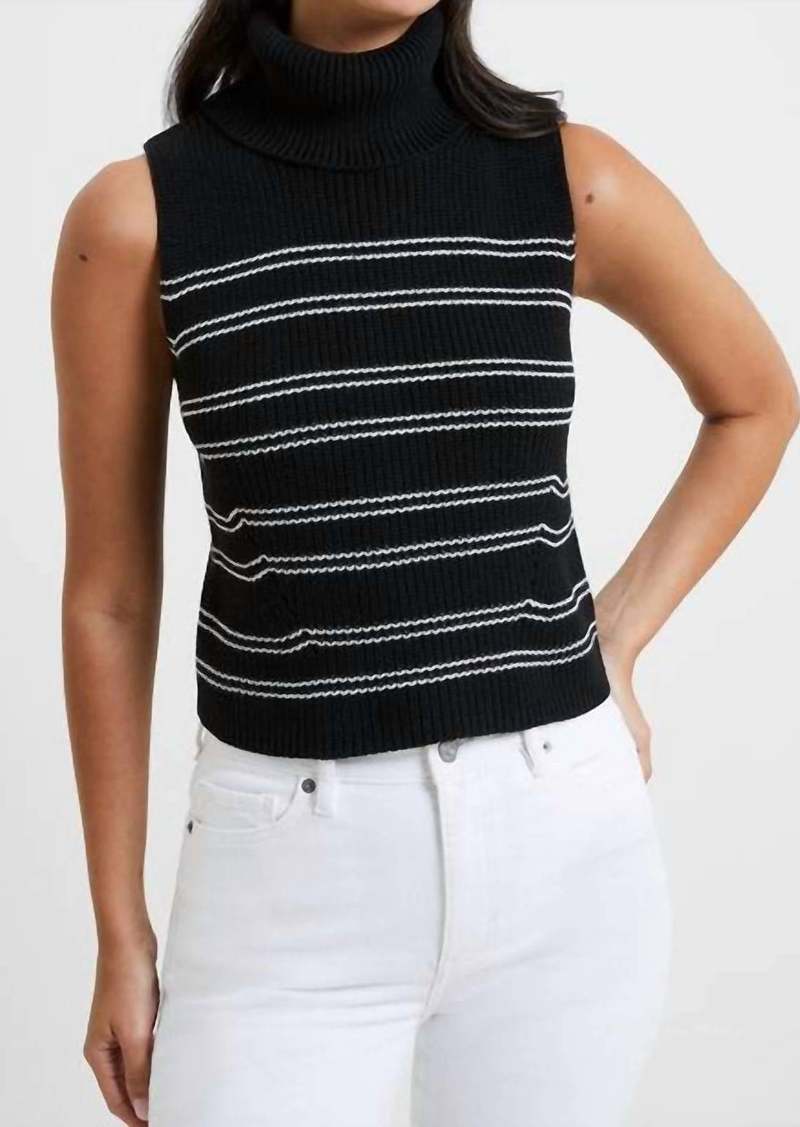 French Connection Mozart Stripe Sleeveless Jumper In Black/white