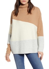 French Connection Patchwork Funnel Neck Sweater