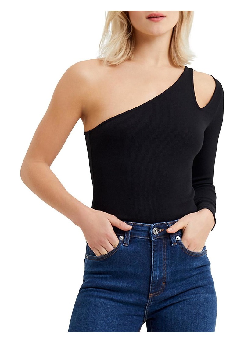French Connection Rassia Womens Crop Ribbed Knit Pullover Top