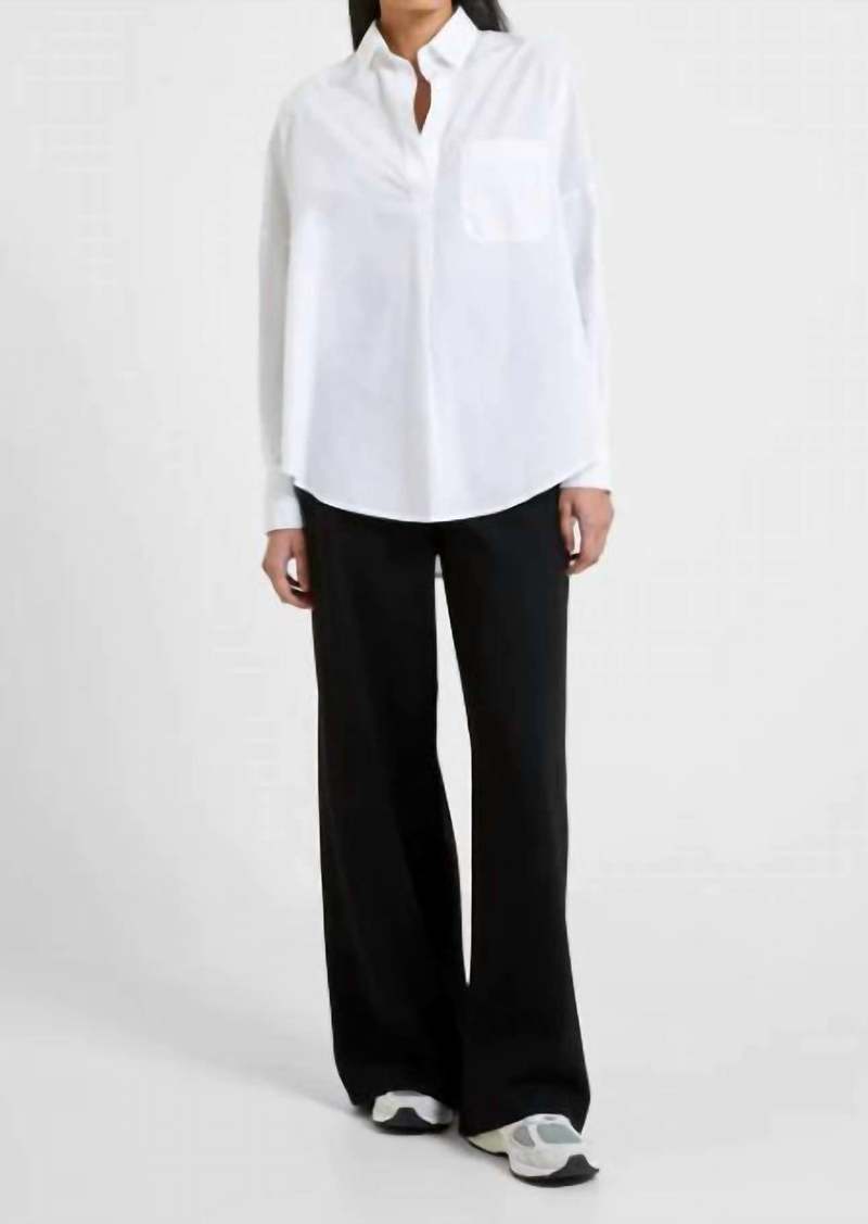 French Connection Rhodes Conscious Poplin Popover Shirt In White