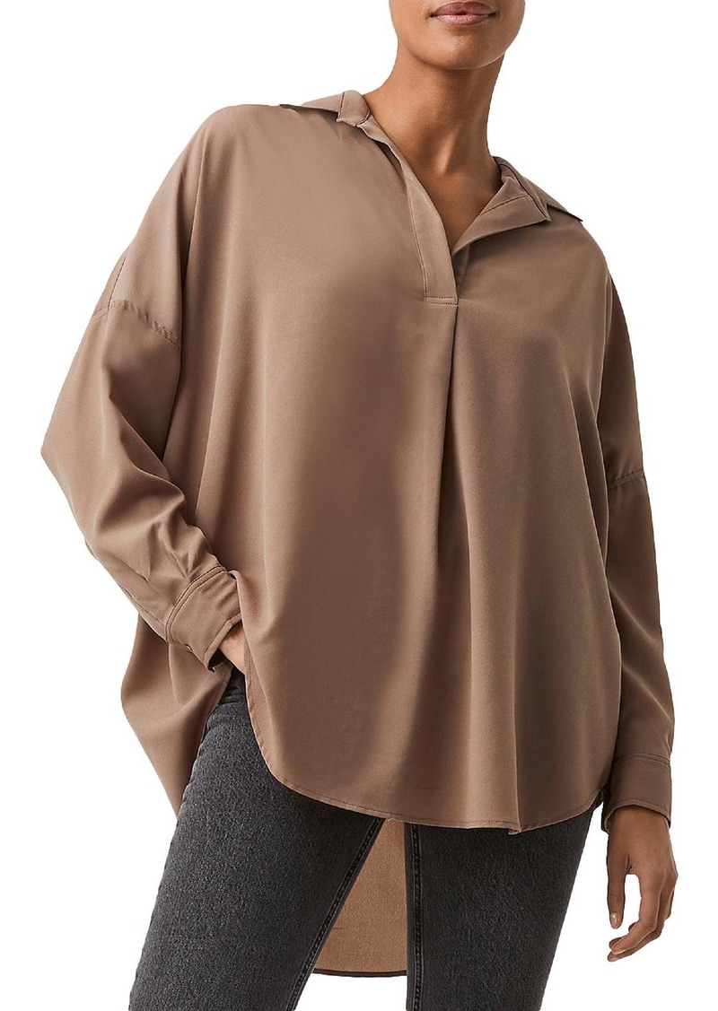 French Connection Rhodes Womens Hi-Low Office Wear Blouse