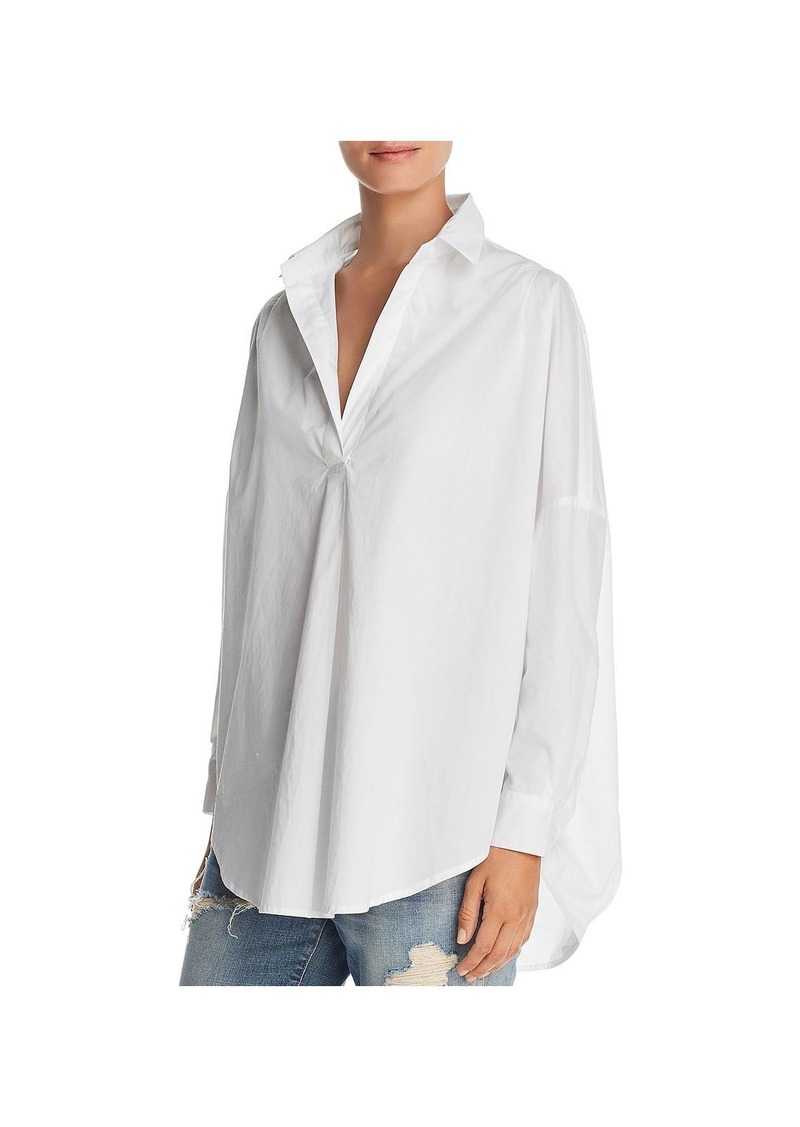 French Connection Rhodes Womens Oversized Popover Blouse