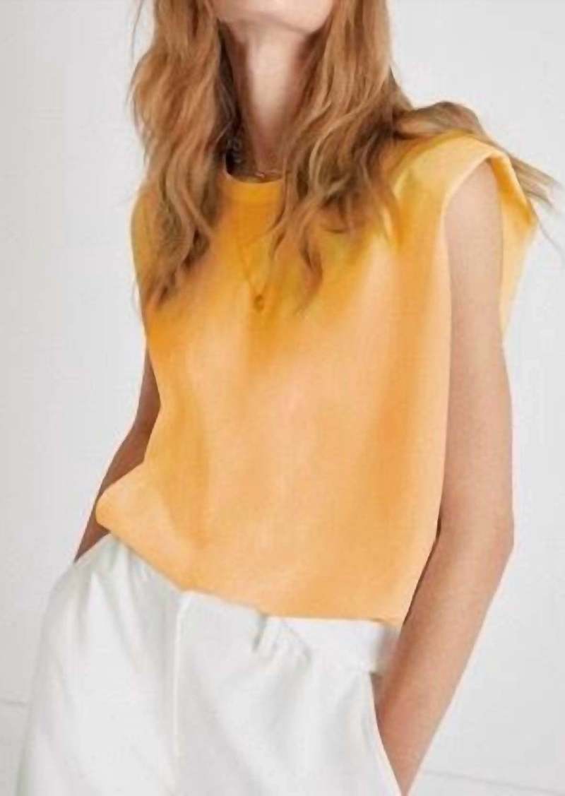 French Connection Shoulder Pad Crepe Tank In Orange