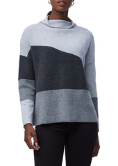 French Connection Sophia Funnel Neck Colorblock Sweater in Grey Mel Multi at Nordstrom