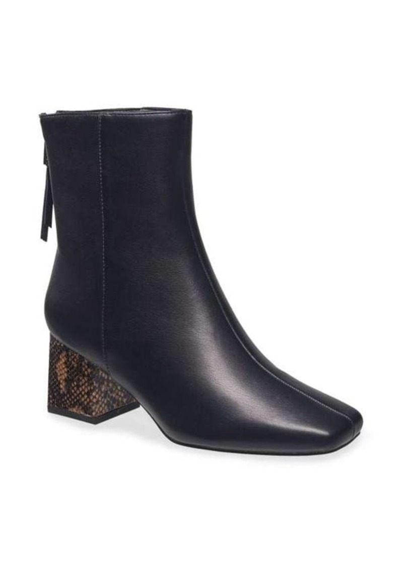 French Connection Tess Contrast Block Heel Ankle Booties