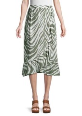 French Connection Tiger-Print Wrap Skirt