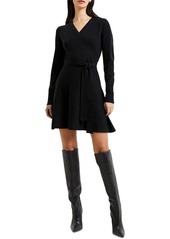 French Connection Womens Above Knee Surplice Sweaterdress