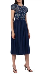 French Connection Diya Fit & Flare Midi Dress in Deep Cobalt at Nordstrom