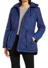 French Connection Onion Quilted Hooded Coat in Navy at Nordstrom