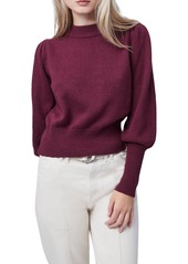 French Connection Puff Sleeve Crop Sweater in Berry Blush at Nordstrom