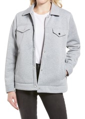French Connection Sweatshirt Jacket in Lt. Heather Grey at Nordstrom