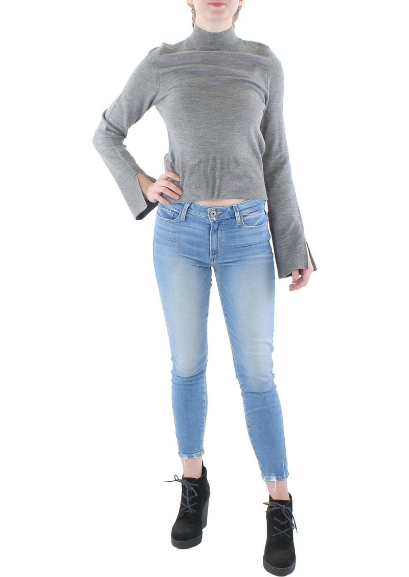 French Connection Womens Funnel Neck Heathered Pullover Sweater