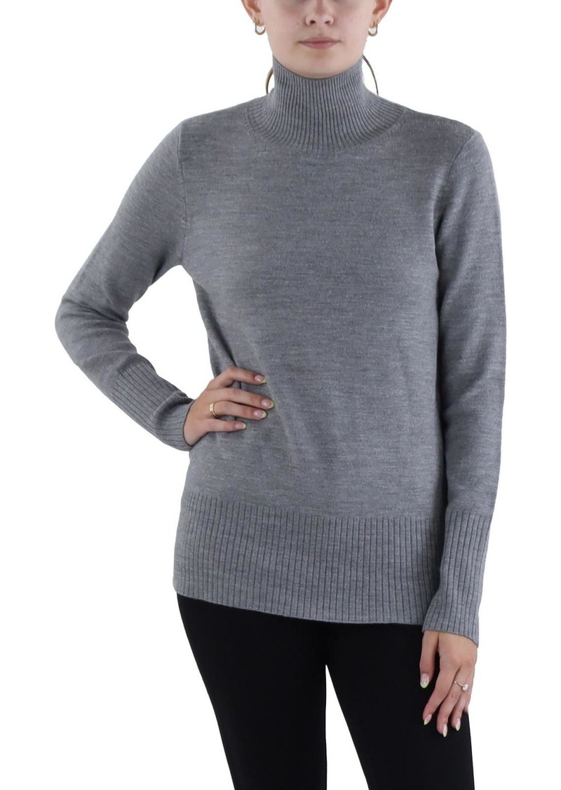 French Connection Womens Heathered Long Sleeve Turtleneck Sweater