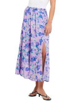 French Connection Womens Midi Floral Print Midi Skirt