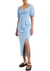 French Connection Womens Midi Smocked Midi Dress