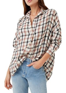 French Connection Womens Organic Cotton Plaid Pullover Top