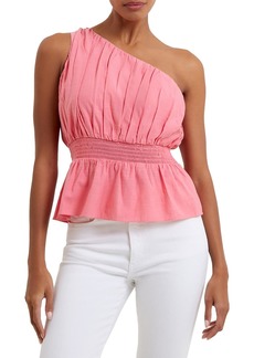 French Connection Womens Peplum One Shoulder Pullover Top