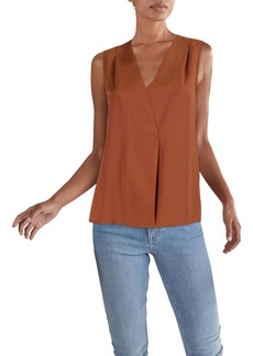 French Connection Womens Pleated V-Neck Blouse