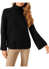 French Connection Womens Ribbed Knit Mock Turtleneck Sweater
