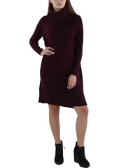 French Connection Womens Ribbed Trim Above Knee Sweaterdress