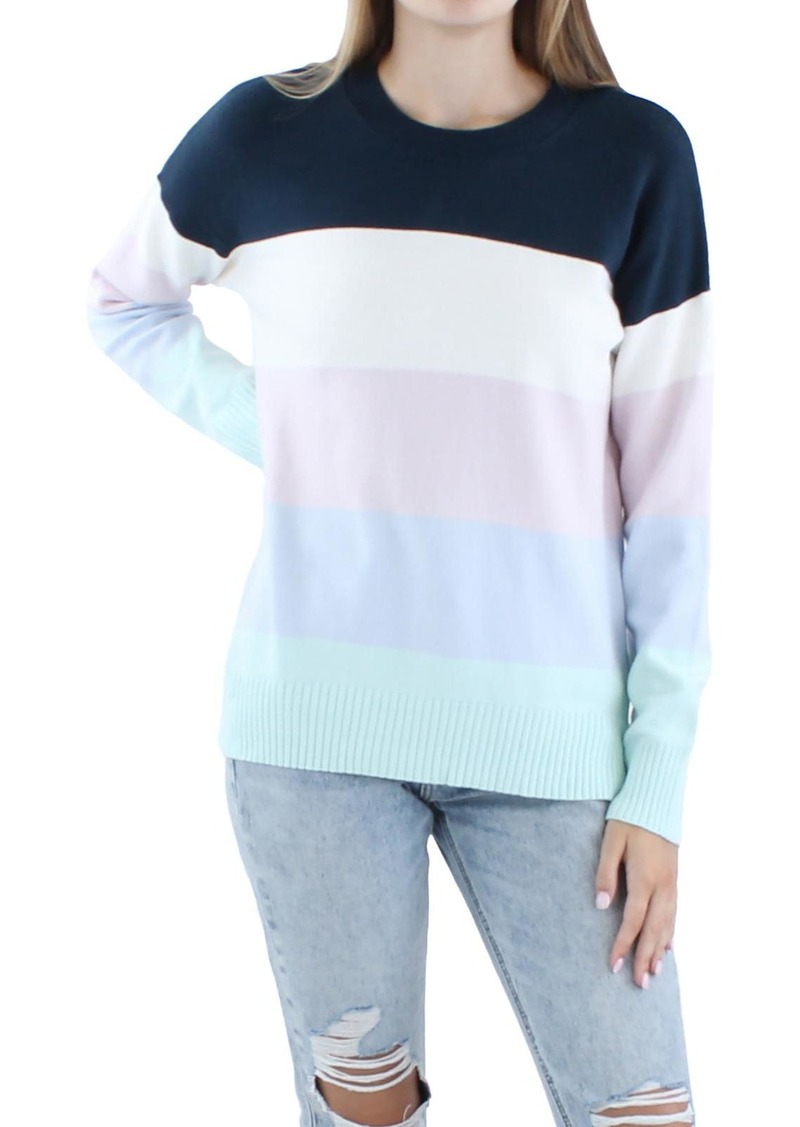 French Connection Womens Ribbed Trim Acrylic Crewneck Sweater