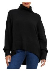 French Connection Womens Ribbed Trim Knit Turtleneck Sweater