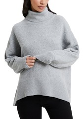 French Connection Womens Ribbed Trim Knit Turtleneck Sweater