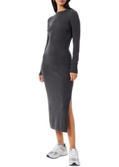 French Connection Womens Ribbed Trim Mid Calf Sweaterdress