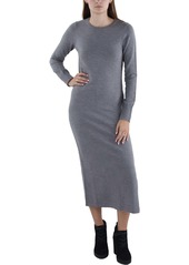 French Connection Womens Ribbed Trim Mid Calf Sweaterdress