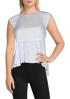 French Connection Womens Ruffled Asymmetric Knit Top
