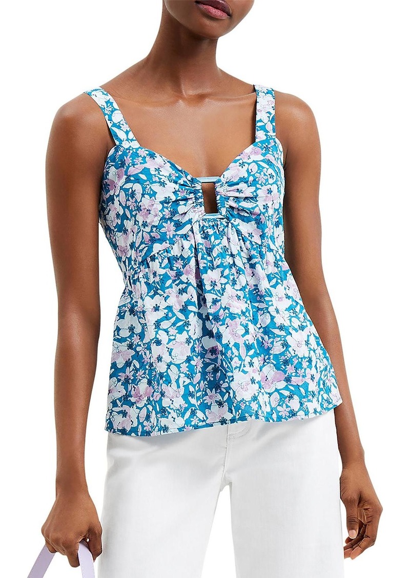 French Connection Womens Sleeveless Cutout Peplum Top