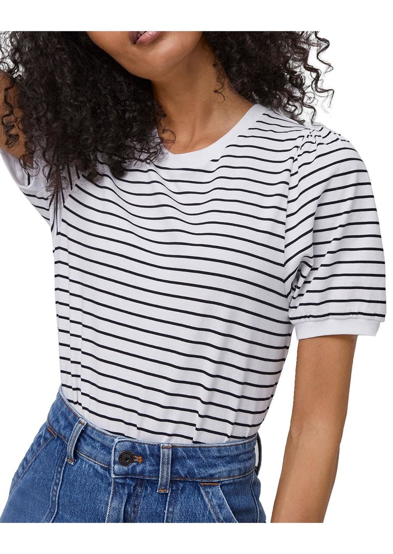 French Connection Womens Striped Puff Sleeve T-Shirt