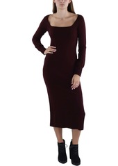 French Connection Womens Tea Length Square Neckline Bodycon Dress