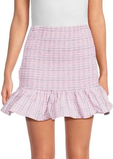 French Connection Yaki Checked Smocked Mini Skirt