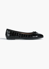 French Sole - Amelia croc-effect patent-leather ballet flats - Black - EU 41.5