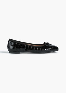 French Sole - Amelia croc-effect patent-leather ballet flats - Black - EU 35