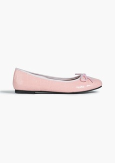 French Sole - Amelia croc-effect patent-leather ballet flats - Pink - EU 42