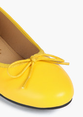 French Sole - Amelie bow-embellished leather ballet flats - Yellow - EU 37