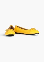 French Sole - Amelie bow-embellished leather ballet flats - Yellow - EU 37