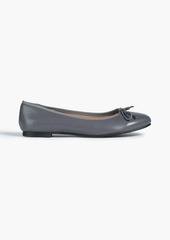 French Sole - Amelie bow-embellished leather ballet flats - Gray - EU 35.5