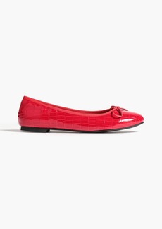French Sole - Amelie croc-effect patent-leather ballet flats - Red - EU 42