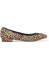 French Sole Woman Penelope Bow-embellished Leopard-print Calf Hair Point-toe Flats Animal Print