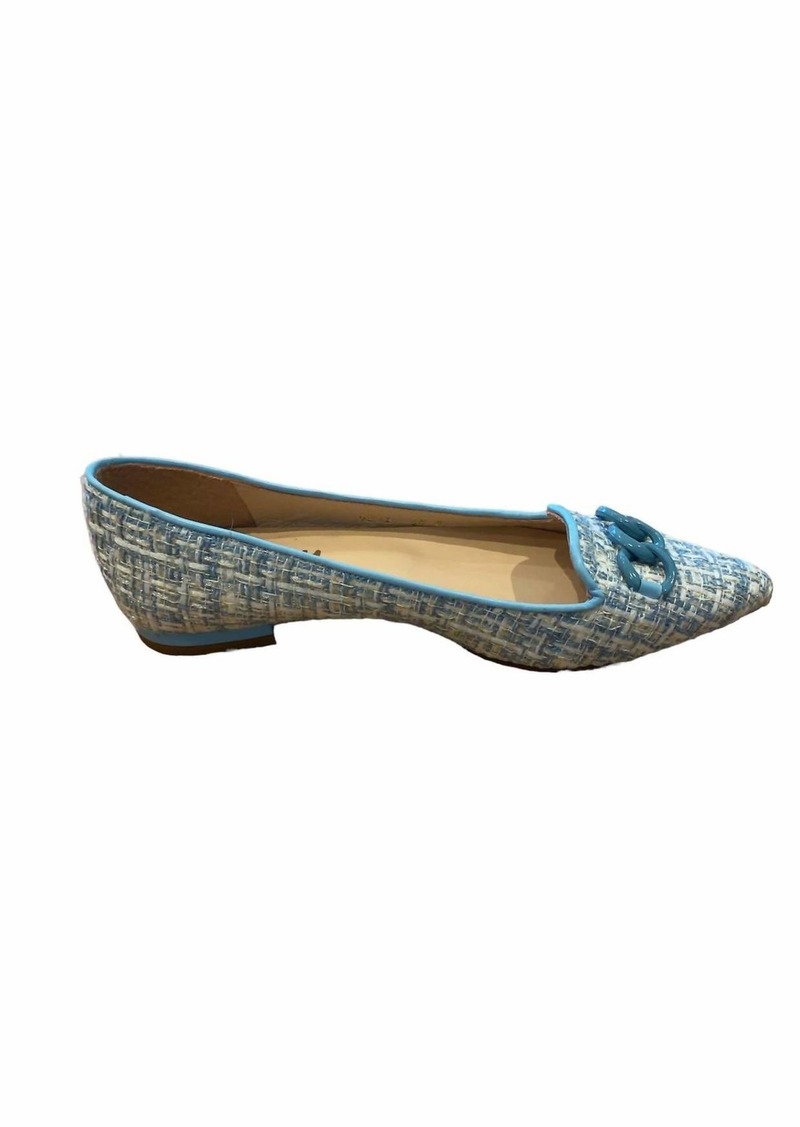 French Sole Lilah Loafers In Blue Tweed