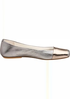 French Sole Via Flats In Pewter Metallic/ Smoke Crystal