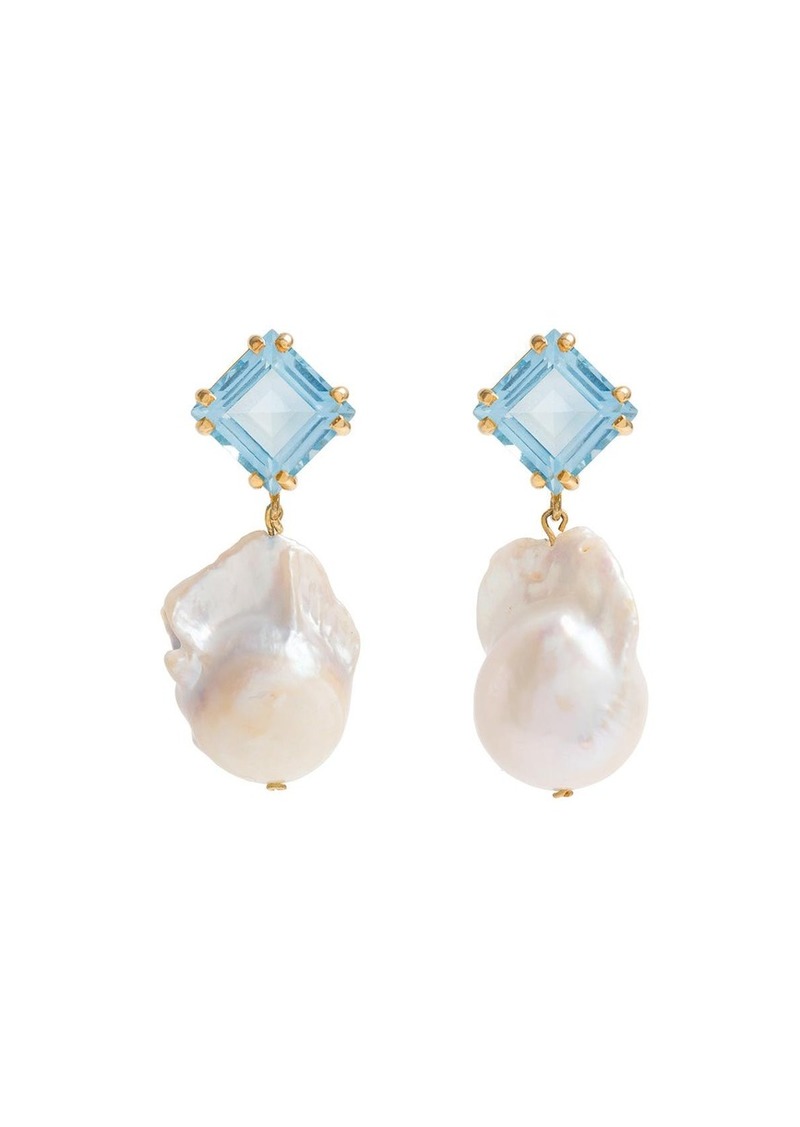 Freya Blue Topaz Baroque Drops - Blue